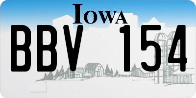 IA license plate BBV154