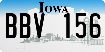 IA license plate BBV156