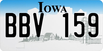 IA license plate BBV159