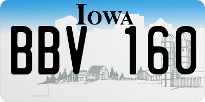 IA license plate BBV160