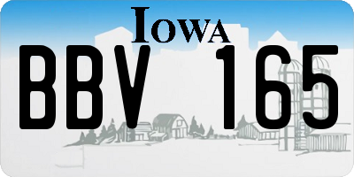 IA license plate BBV165