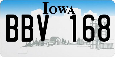 IA license plate BBV168