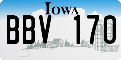 IA license plate BBV170