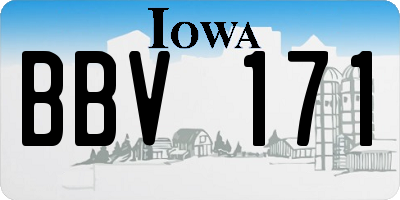 IA license plate BBV171