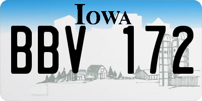 IA license plate BBV172