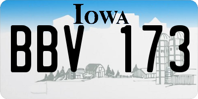 IA license plate BBV173