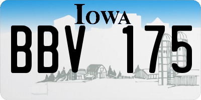 IA license plate BBV175
