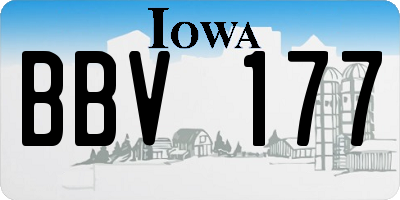 IA license plate BBV177