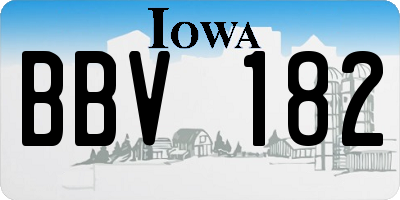 IA license plate BBV182