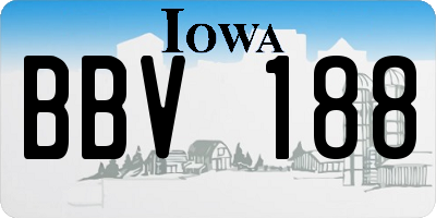 IA license plate BBV188