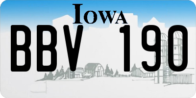 IA license plate BBV190