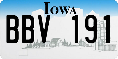 IA license plate BBV191