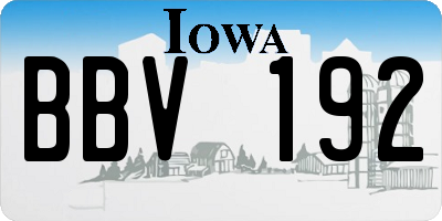 IA license plate BBV192