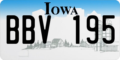 IA license plate BBV195