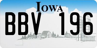 IA license plate BBV196