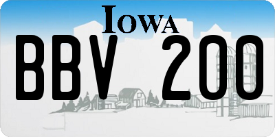 IA license plate BBV200