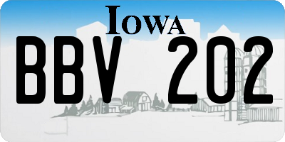 IA license plate BBV202