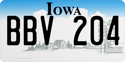 IA license plate BBV204