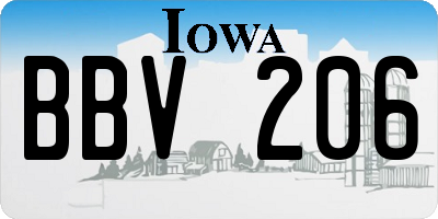 IA license plate BBV206
