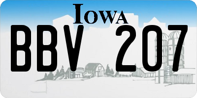 IA license plate BBV207