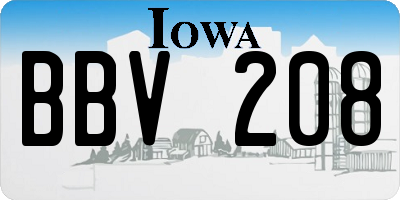IA license plate BBV208