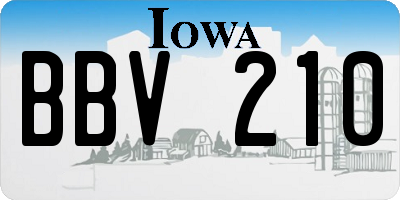 IA license plate BBV210