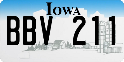 IA license plate BBV211