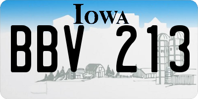IA license plate BBV213