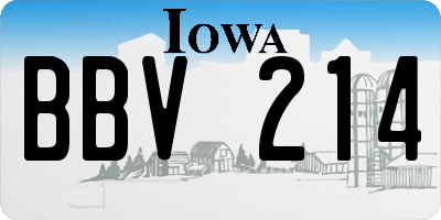 IA license plate BBV214