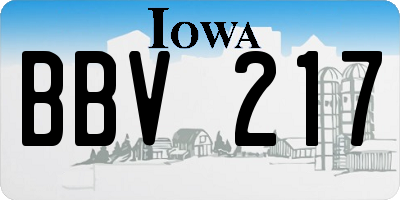 IA license plate BBV217
