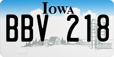 IA license plate BBV218