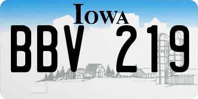 IA license plate BBV219
