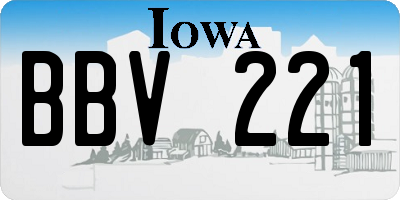 IA license plate BBV221