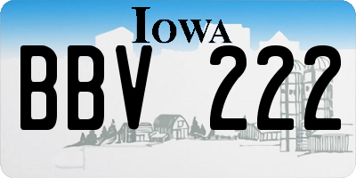 IA license plate BBV222