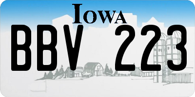 IA license plate BBV223