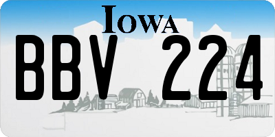 IA license plate BBV224
