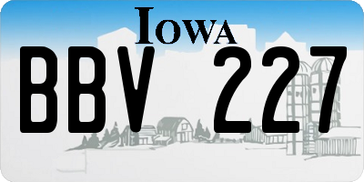 IA license plate BBV227