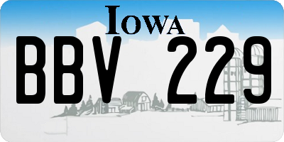 IA license plate BBV229