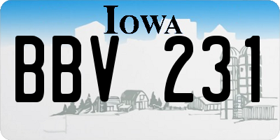IA license plate BBV231