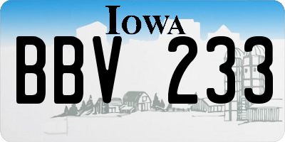 IA license plate BBV233