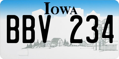 IA license plate BBV234