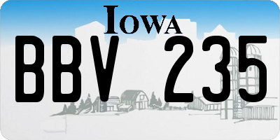 IA license plate BBV235