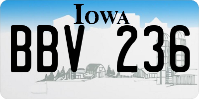 IA license plate BBV236