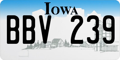 IA license plate BBV239