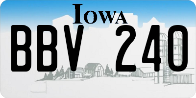 IA license plate BBV240