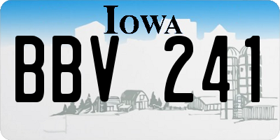 IA license plate BBV241