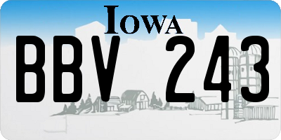 IA license plate BBV243