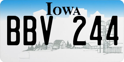 IA license plate BBV244