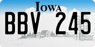IA license plate BBV245