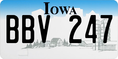 IA license plate BBV247